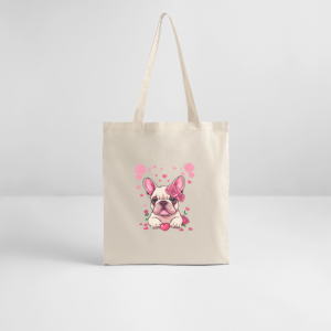 Tote bag bio Bouledogue Cœurs