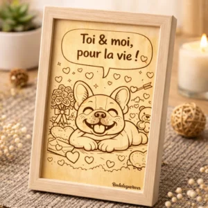 Cadre gravé bois "Pour la vie"