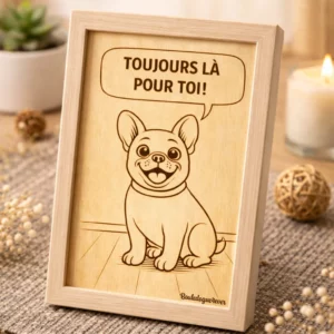 Cadre gravé bois "Toujours là pour toi !"