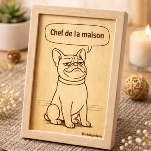 Cadre gravé bois "Chef de la maison"