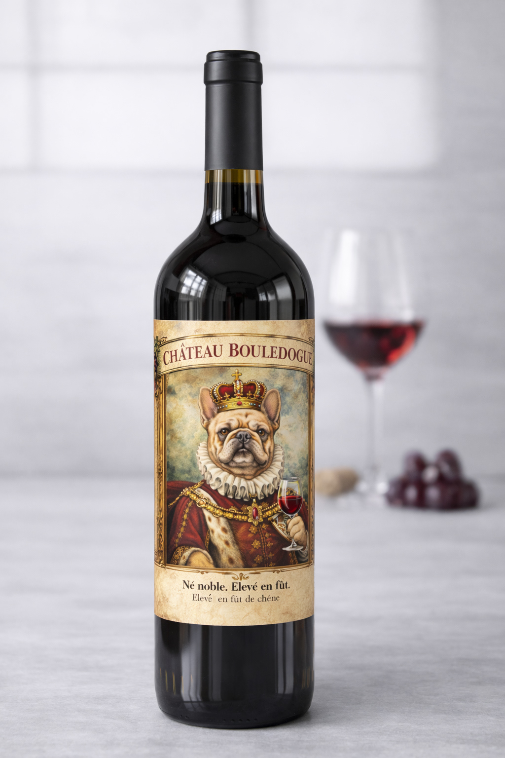 Étiquette de bouteille de vin – Château bouledogue