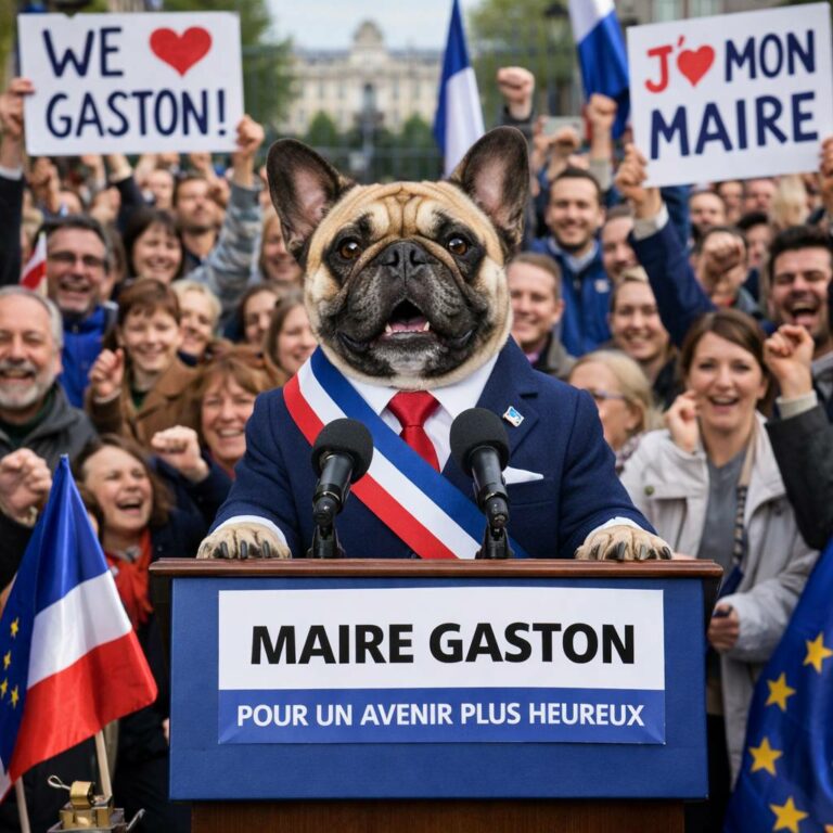 Un bouledogue français élu maire avec 97% des voix : “Enfin un dirigeant honnête”