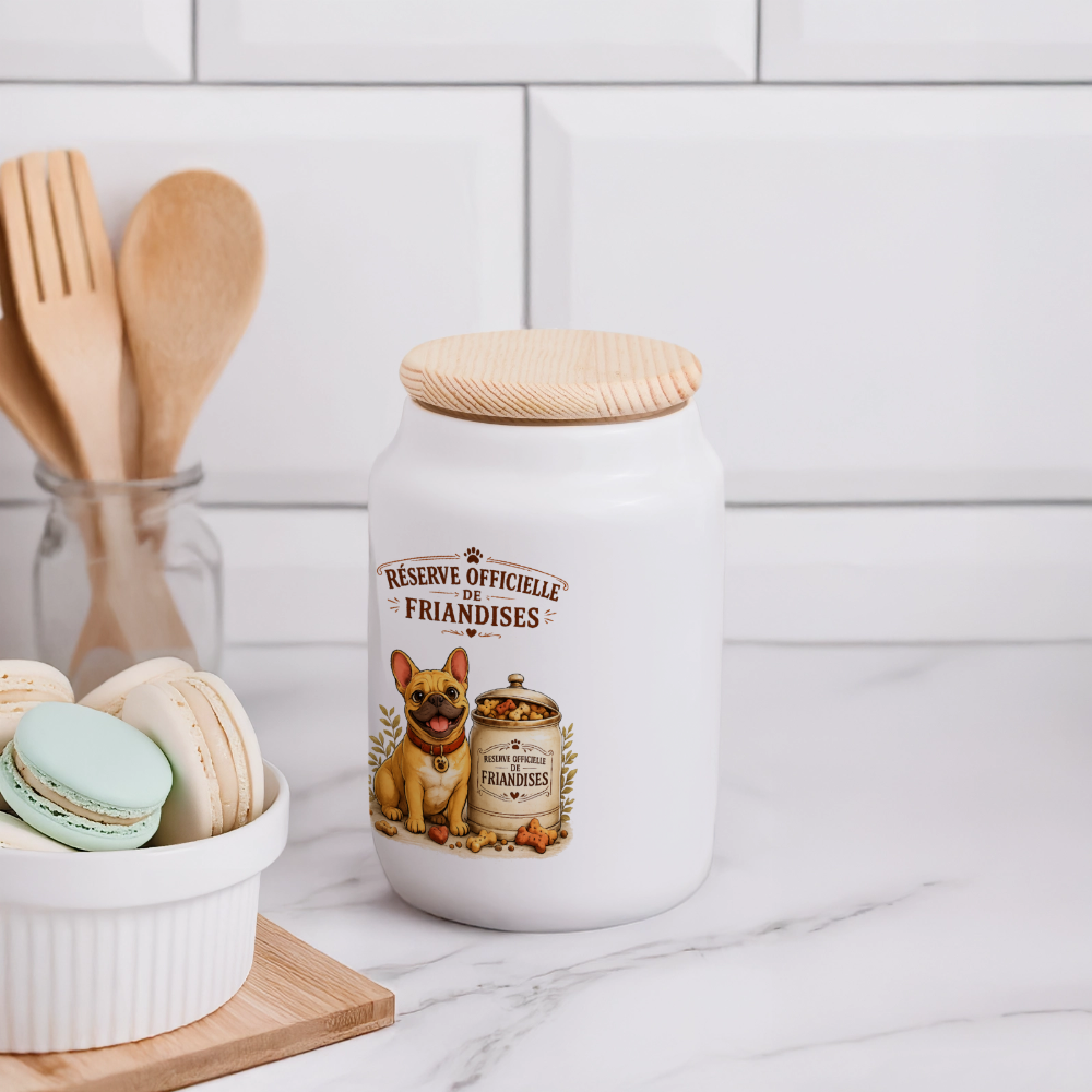 Boîte à biscuits avec couvercle en bois