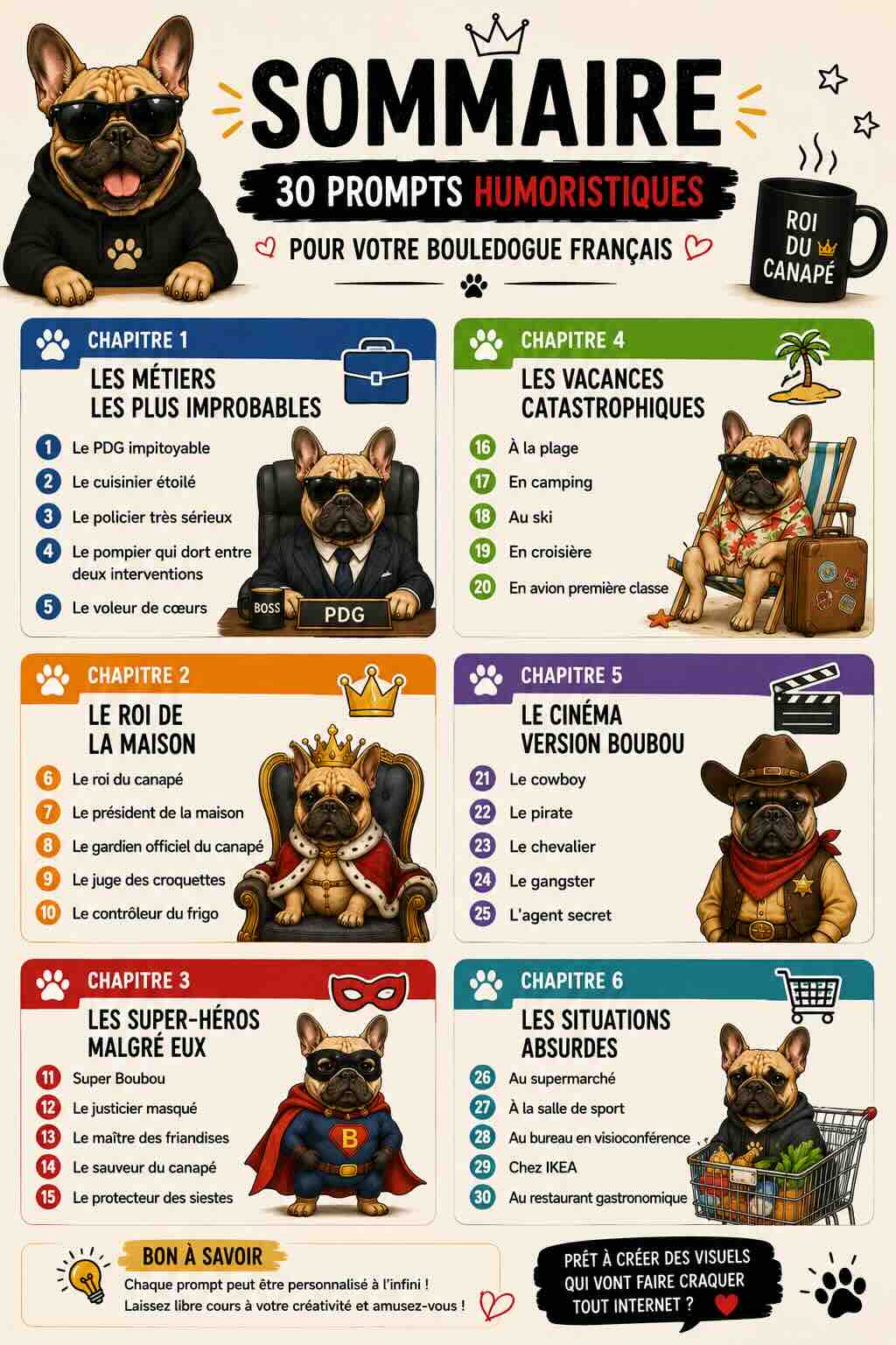 30 prompts pour transformer votre bouledogue en véritable star !