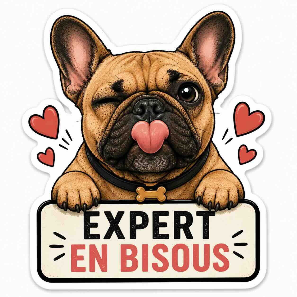 Collection de 8 stickers Bouledogue Français