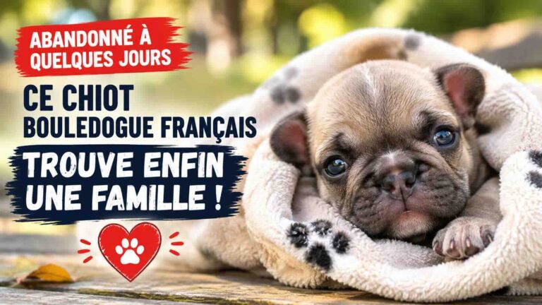Un chiot bouledogue français abandonné à quelques jours trouve enfin une seconde chance