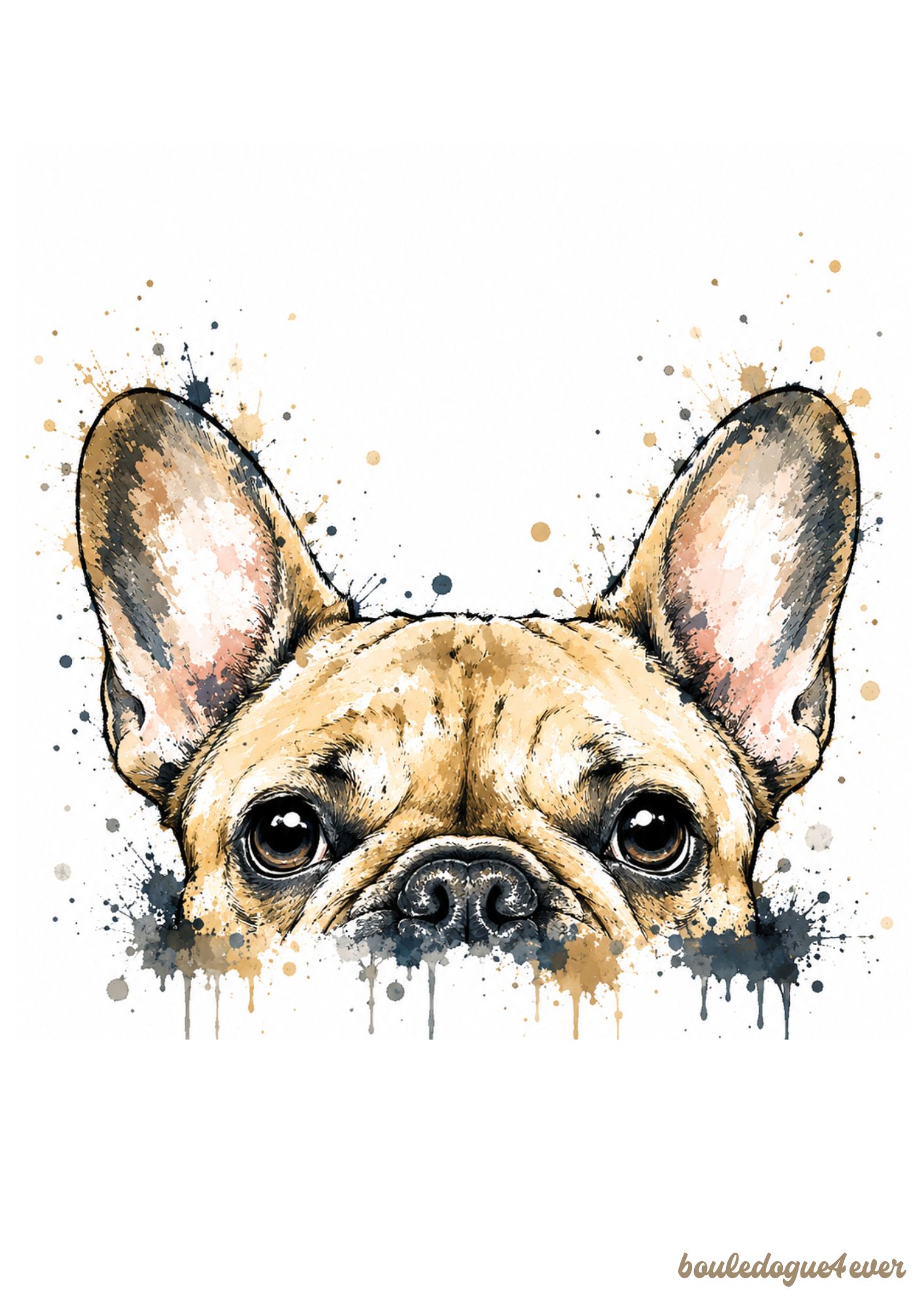 Affiche bouledogue français – Illustration artistique
