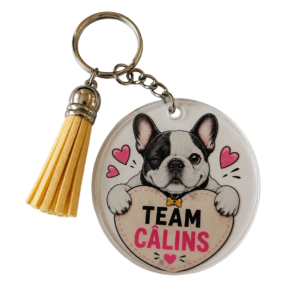Porte-clé Bouledogue Français « Team Câlins »