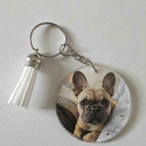 Porte-clé Bouledogue Français Personnalisé avec votre photo