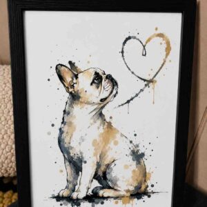 Affiche bouledogue français – Illustration artistique