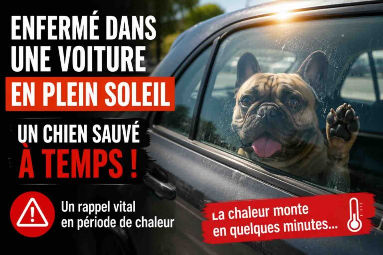 Enfermé dans une voiture en plein soleil, un chien sauvé à temps : un rappel vital en période de chaleur