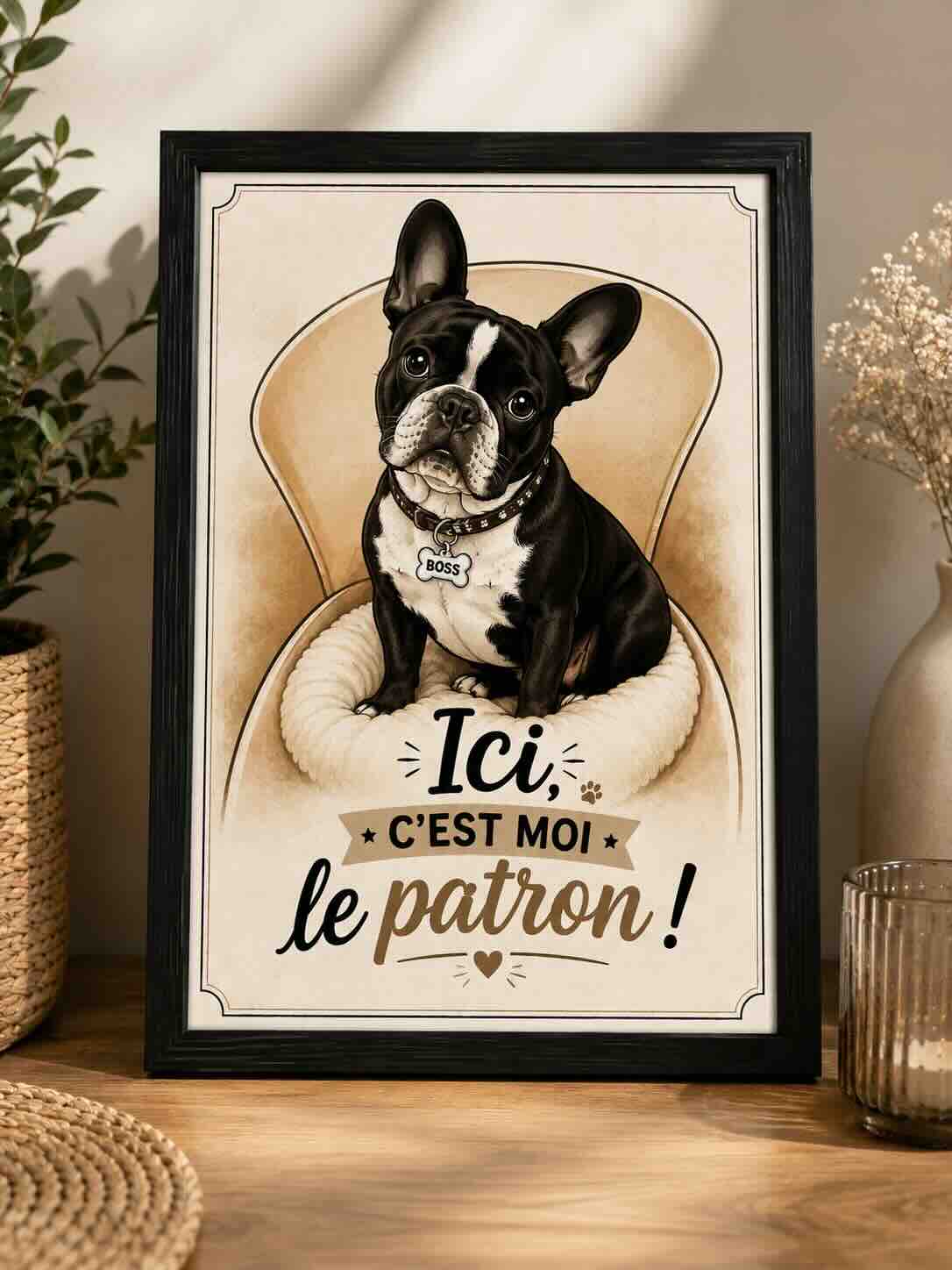 Portrait personnalisé de votre bouledogue français