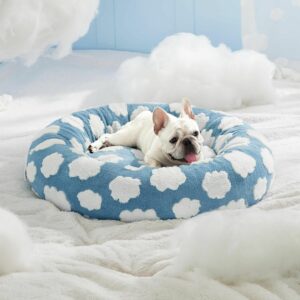Panier cocooning ultra doux pour bouledogue français
