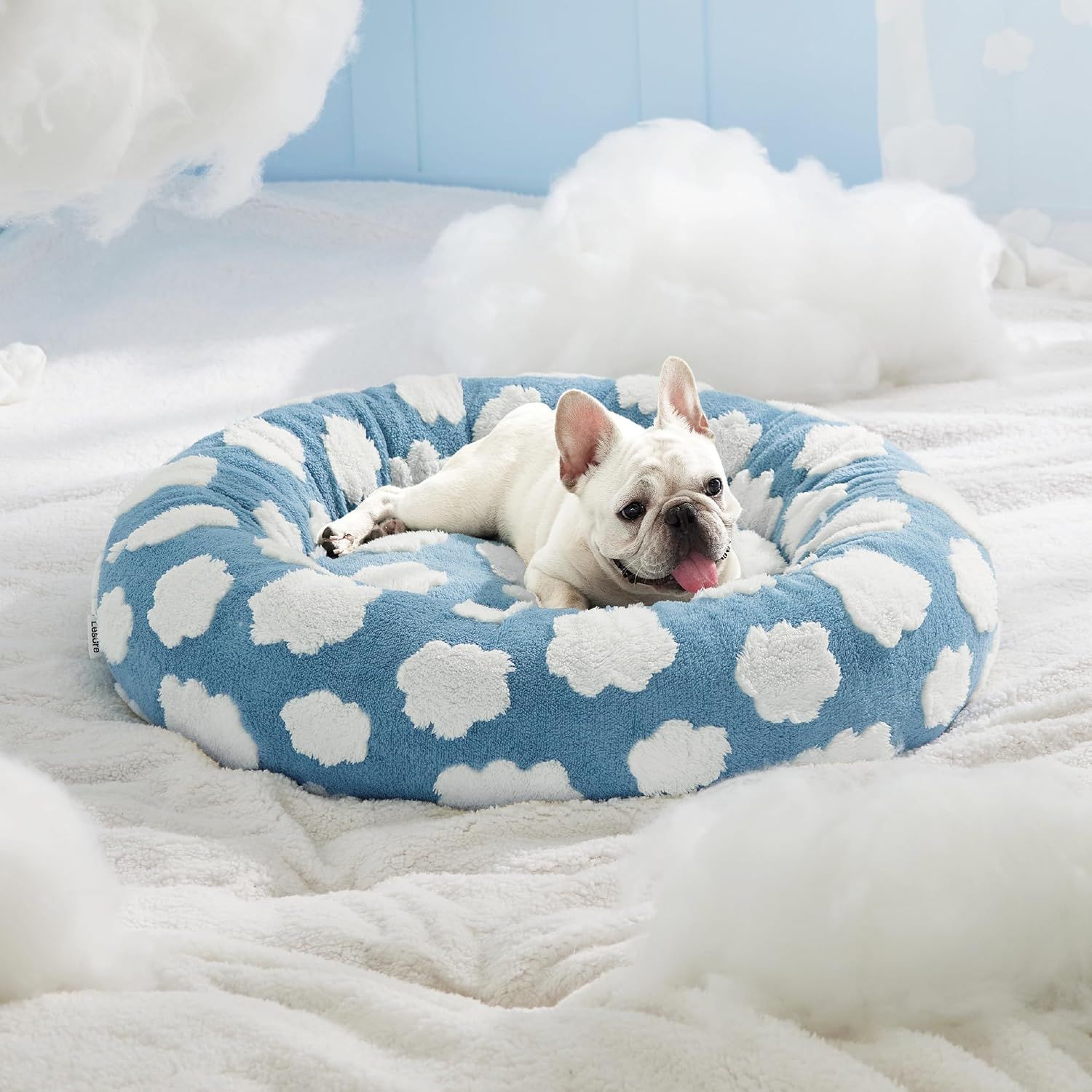 Panier cocooning ultra doux pour bouledogue français